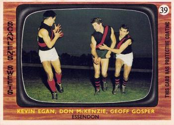 1967 Scanlens VFL #39 Kevin Egan / Don McKenzie / Geoff Gosper Front